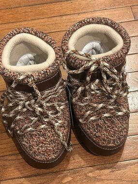 CHLOE X MOON BOOTS US 5/6 USL 6/7 TANNISH BROWN GENUINE LEATHER NWT NO BOX